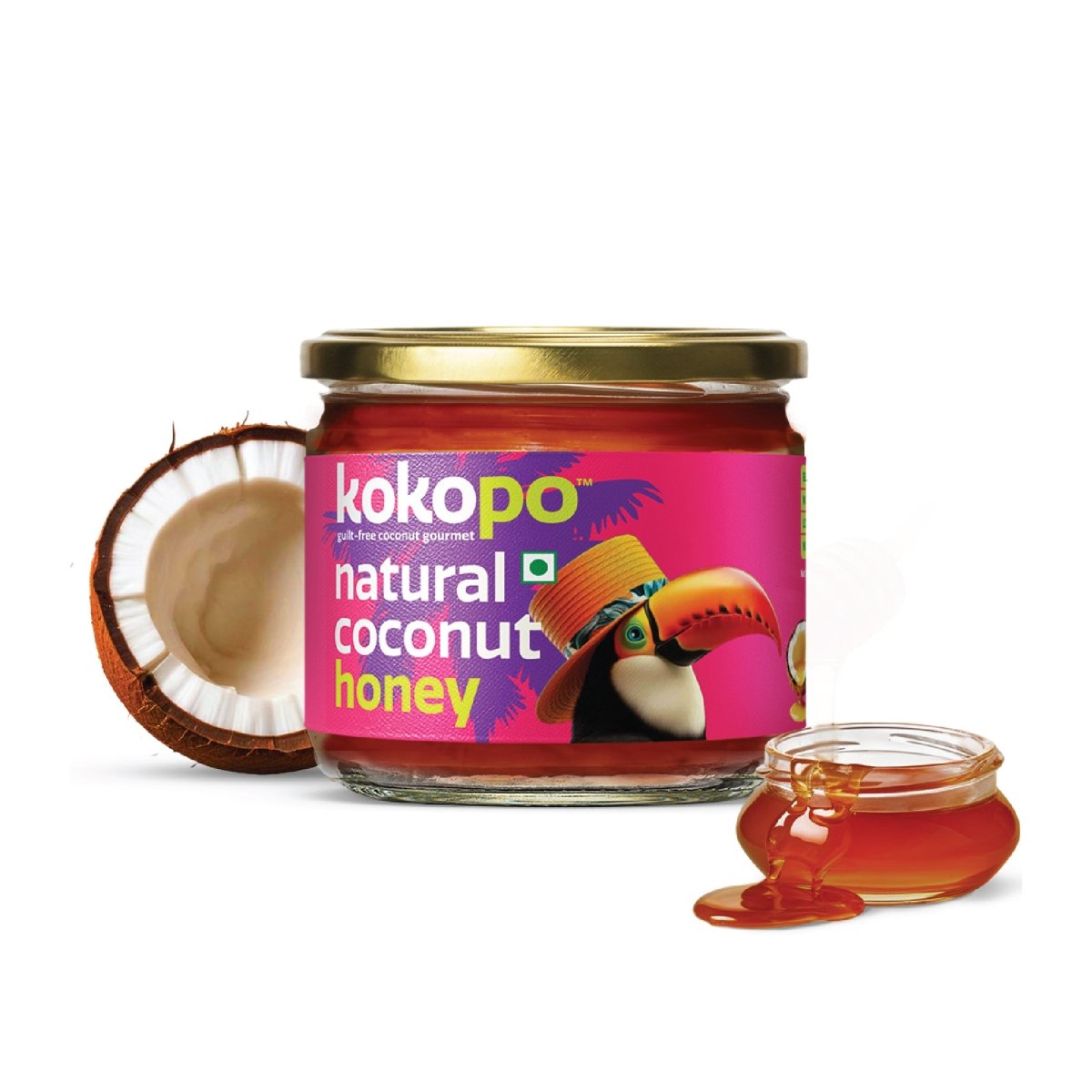 Natural Coconut Honey | Pack of 2 | Pure Bee - Free Honey Delight – Honey & Syrups by KOKOPO Foods available on Brown Living™. . SKU: NCH - 350 - 2. Img 2.