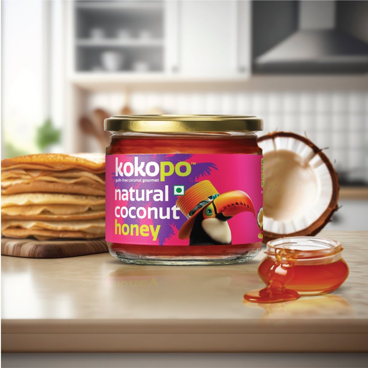 Natural Coconut Honey | Pack of 2 | Pure Bee - Free Honey Delight – Honey & Syrups by KOKOPO Foods available on Brown Living™. . SKU: NCH - 350 - 2. Img 3.