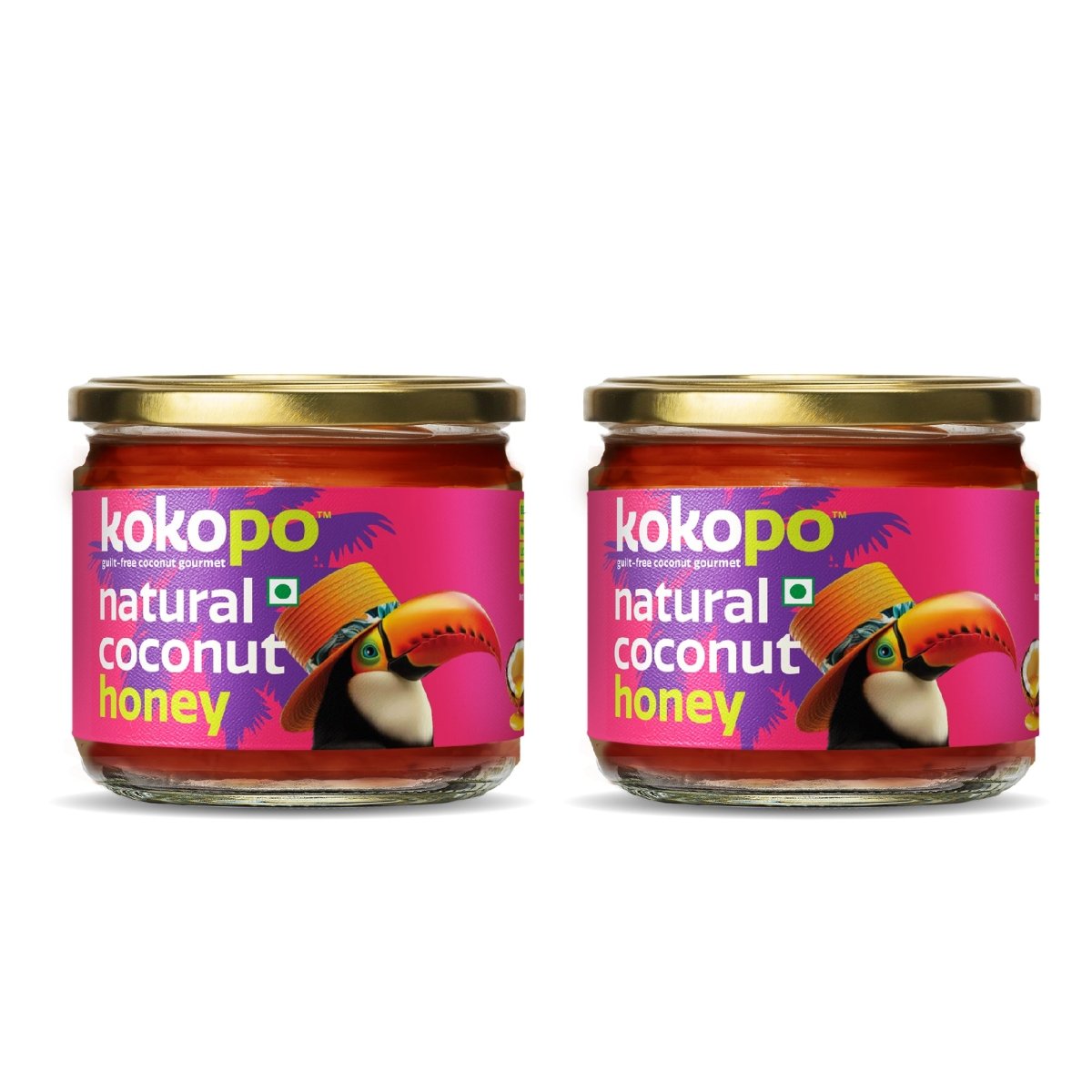 Natural Coconut Honey | Pack of 2 | Pure Bee - Free Honey Delight – Honey & Syrups by KOKOPO Foods available on Brown Living™. . SKU: NCH - 350 - 2. Img 1.