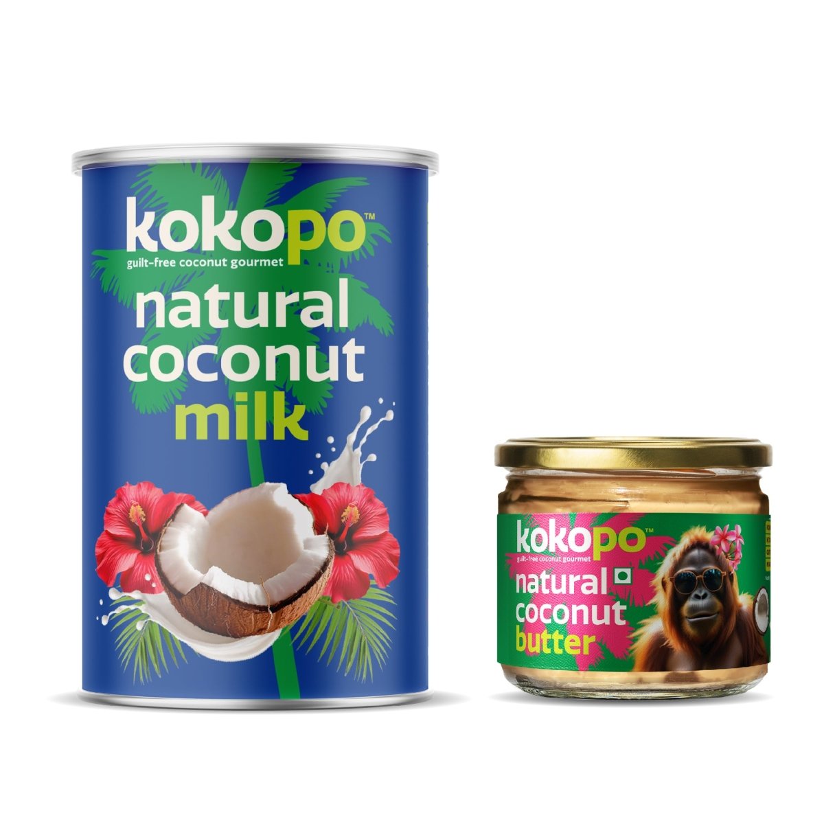 Natural Coconut Milk & Natural Coconut Butter | Pack of 2 – World Gourmet Food by KOKOPO Foods available on Brown Living™. . SKU: NCM - NCB - 700. Img 1.