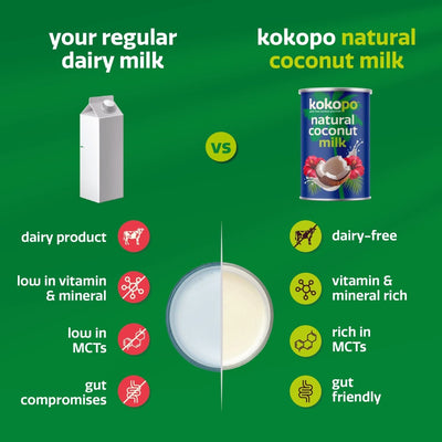Natural Coconut Milk | Pack of 1 | Pure, Creamy & Dairy - Free – Vegan Milk on Brown Living™. SKU: NCM - 400 - 1. Img 2.