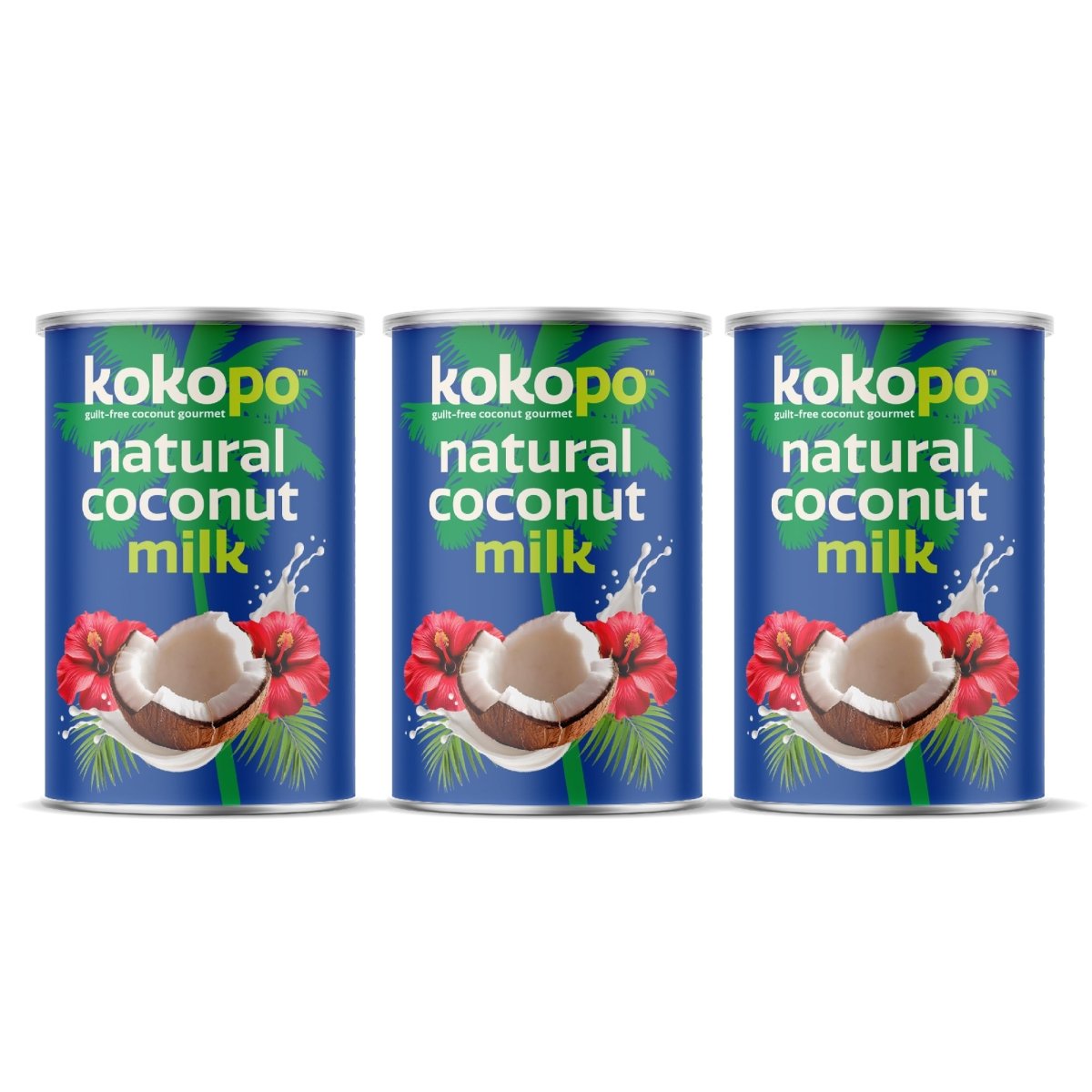 Natural Coconut Milk | Pack of 3 | Dairy - free Delight – Vegan Milk by KOKOPO Foods available on Brown Living™. . SKU: NCM - 400 - 3. Img 1.