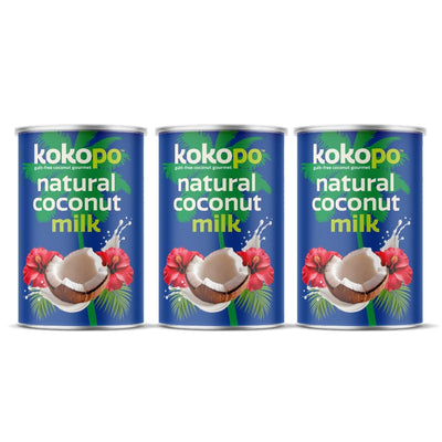 Natural Coconut Milk | Pack of 3 | Dairy - free Delight – Vegan Milk on Brown Living™. SKU: NCM - 400 - 3. Img 1.
