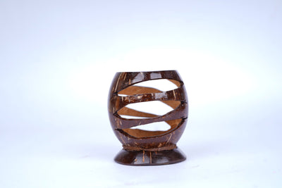 Natural Coconut Shell Pen Stand – Eco - Friendly Desk Organizer – Desk Organizers on Brown Living™. SKU: KOTT0112. Img 2.
