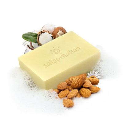 Natural Cold - Processed Almond & Shea Soap - 100g – Body Soap on Brown Living™. SKU: 3BC_ASS - 1H. Img 1.