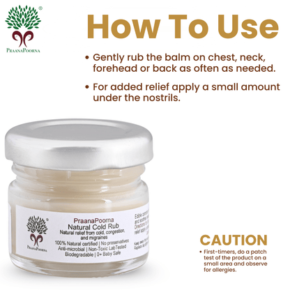 Natural Cold Rub - 25g – Medical Care on Brown Living™. SKU: 133-08239-praanapoorna-SKUB4. Img 3.