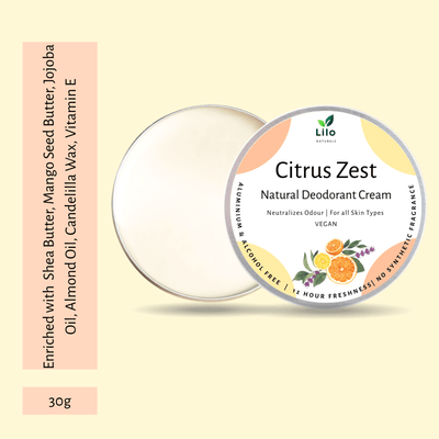 Natural Deodorant Cream | Citrus Zest | With Jojoba & Almond Oil – Deodorant on Brown Living™. SKU: SKUD003 - 1. Img 7.