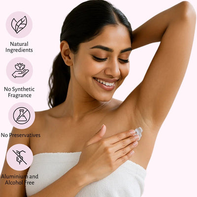 Natural Deodorant Cream | Floral Bloom | With Jojoba & Almond Oil – Deodorant on Brown Living™. SKU: SKUD002. Img 3.