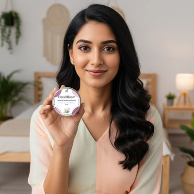 Natural Deodorant Cream | Floral Bloom | With Jojoba & Almond Oil – Deodorant on Brown Living™. SKU: SKUD002. Img 6.