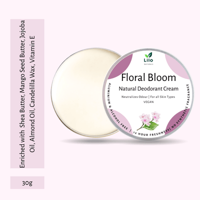 Natural Deodorant Cream | Floral Bloom | With Jojoba & Almond Oil – Deodorant on Brown Living™. SKU: SKUD002 - 1. Img 7.