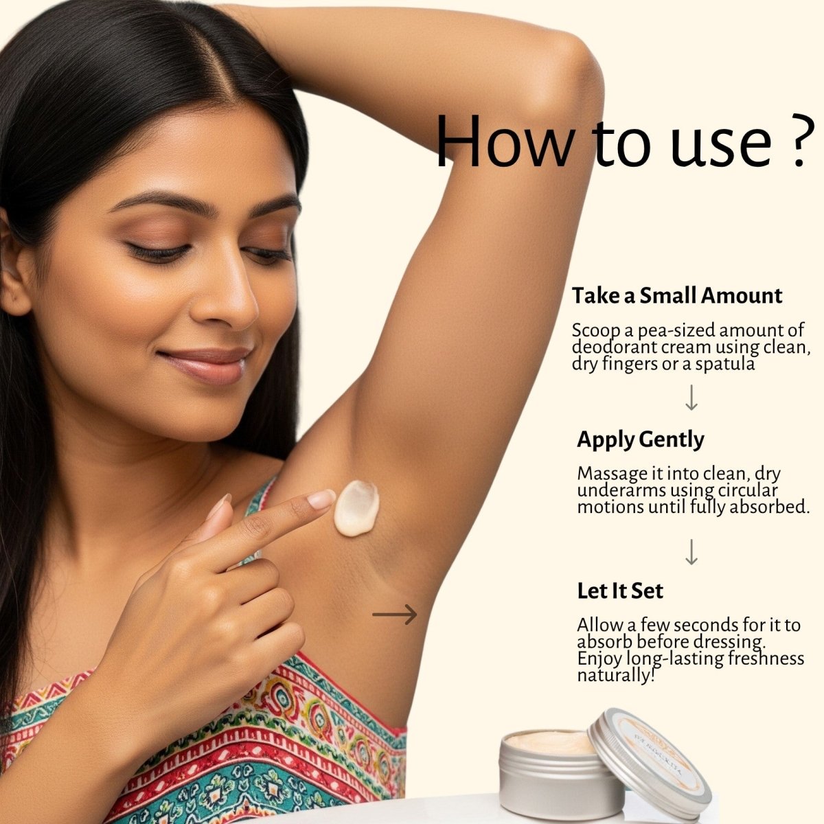 Natural Deodorant Cream | Vanilla | Enriched with Jojoba & Almond Oil – Deodorant by Lilo Naturals available on Brown Living™. . SKU: SKUD001. Img 4.