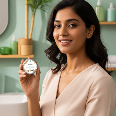 Natural Deodorant Cream | Vanilla | Enriched with Jojoba & Almond Oil – Deodorant on Brown Living™. SKU: SKUD001. Img 6.