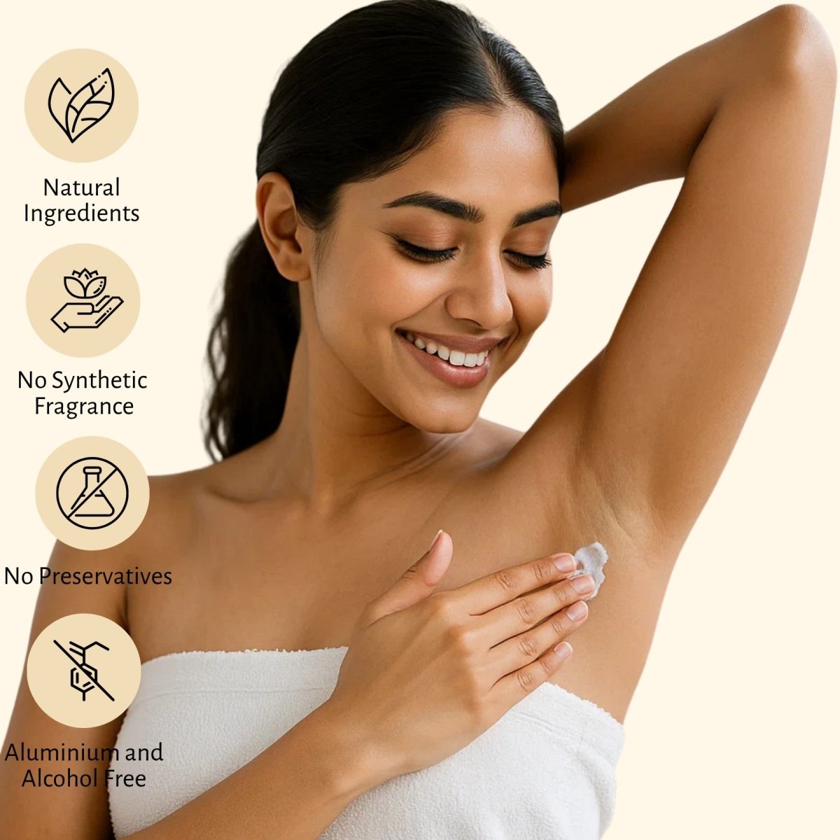 Natural Deodorant Cream | Vanilla | Enriched with Jojoba & Almond Oil – Deodorant by Lilo Naturals available on Brown Living™. . SKU: SKUD001. Img 3.