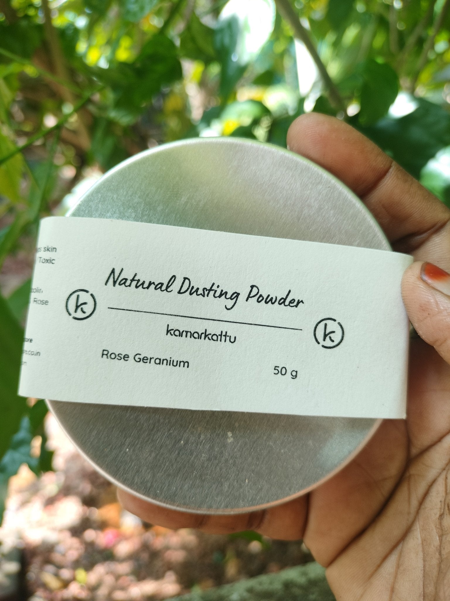 Natural Dusting powder : pack of 3 with hand stitched cotton puffs | Verified Sustainable by Brown Living™