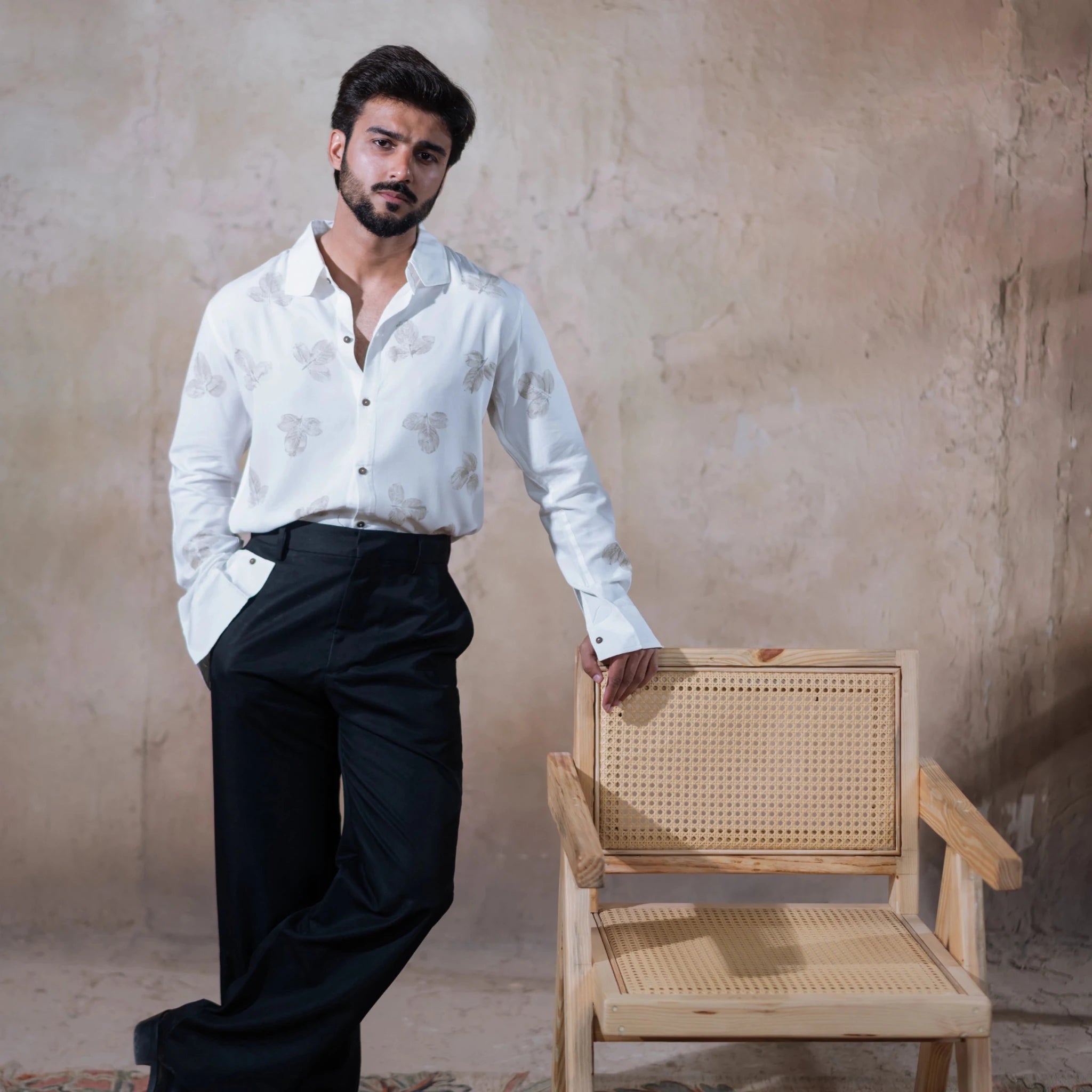 Natural Fabric Breathable Bamboo Shirt For Men – Men Shirt on Brown Living™. SKU: Aayu42. Img 4.