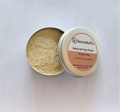 Natural face pack/ scrub : 90 g – Face Pack by Kamarkattu Ecostore available on Brown Living™. Multani Mitti . SKU: MMFP. Img 13.
