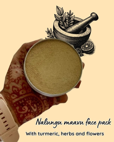 Natural face pack/ scrub : 90 g – Face Pack by Kamarkattu Ecostore available on Brown Living™. Nalungu Maavu . SKU: NMFP. Img 4.