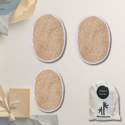 Natural Gourd Loofah with Elastic Grip | Easy - Hold Body Scrubber – Body Scrub on Brown Living™. SKU: KOE-015-HL-3. Img 4.