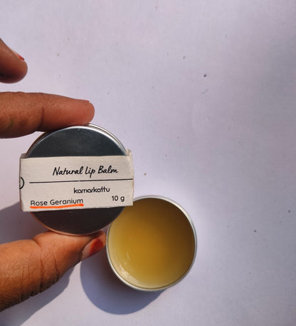 Natural Lip Balm - Rose Geranium : 10g | Verified Sustainable by Brown Living™