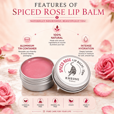 Natural Lip Balm | Spiced Rose Moisturizer with Shea Butter & Vitamin – Lip Balms on Brown Living™. SKU: FFLBSR010G. Img 6.