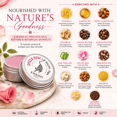 Natural Lip Balm | Spiced Rose Moisturizer with Shea Butter & Vitamin – Lip Balms on Brown Living™. SKU: FFLBSR010G. Img 5.