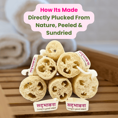 Natural Loofah Sponge | Organic Bath Scrubber | Pack of 3 – Bath Accessories on Brown Living™. SKU: B0F6KW6391. Img 4.