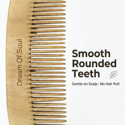 Natural Neem Wood Hair Comb Pack Of 5 Plastic Free Anti Static – Hair Comb on Brown Living™. SKU: DOS-NC-COMB-01. Img 2.