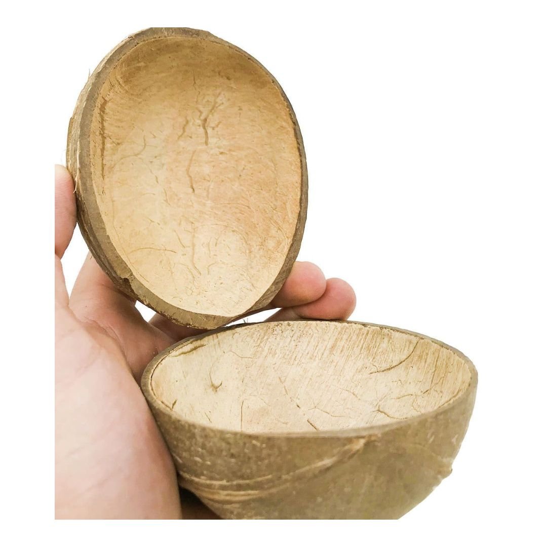 Natural Oval Coconut Shell Bowls - 150ml (Set of 10) | Verified Sustainable by Brown Living™