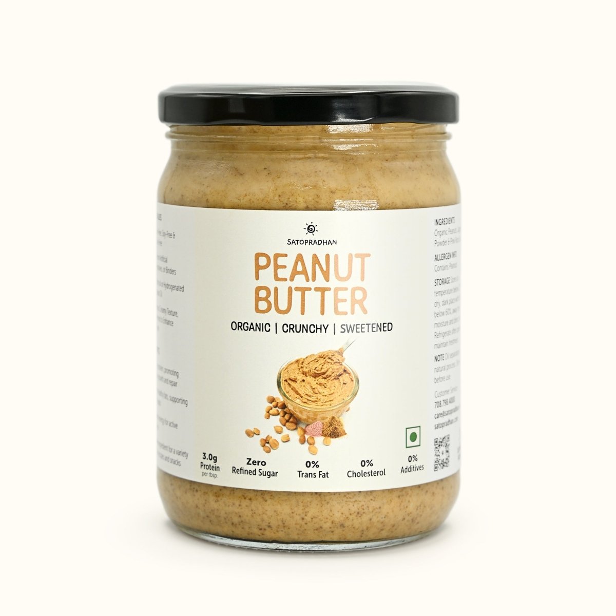 Natural Peanut Butter Crunchy 500g - Mildly Sweetened with Jaggery – Jams & Spreads by SATOPRADHAN available on Brown Living™. . SKU: 1DS_PBCS - 5H. Img 2.