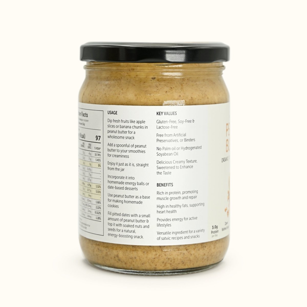 Natural Peanut Butter Crunchy 500g - Mildly Sweetened with Jaggery – Jams & Spreads by SATOPRADHAN available on Brown Living™. . SKU: 1DS_PBCS - 5H. Img 3.