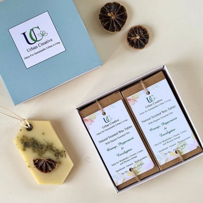 Natural Scented Wax Tablet - Orange, Peppermint & Eucalyptus - 1 or 2 – Candles & Fragrances on Brown Living™. SKU: UC - 58 / SWT_OPE. Img 6.