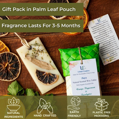 Natural Scented Wax Tablet - Orange, Peppermint & Eucalyptus - 1 or 2 – Candles & Fragrances on Brown Living™. SKU: UC - 58 / SWT_OPE. Img 1.