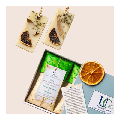 Natural Scented Wax Tablet - Orange, Peppermint & Eucalyptus - 1 or 2 – Candles & Fragrances on Brown Living™. SKU: UC - 58 / SWT_OPE. Img 5.