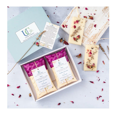 Natural Scented Wax Tablets - Kashmir Lavender & Rosewood – Candles & Fragrances on Brown Living™. SKU: UC - 60 / SWT_KLRW. Img 1.