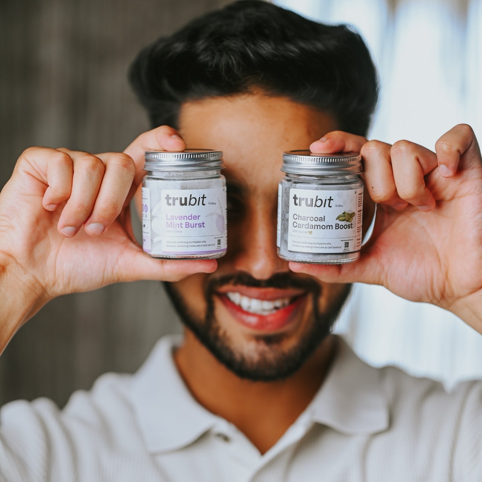 Natural Tooth Cleaning Tablets Duo | Lavender Mint & Charcoal Cardamom – Tooth Cleaning Tablets on Brown Living™. SKU: 11004. Img 1.