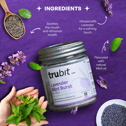 Natural Tooth Cleaning Tablets Duo | Lavender Mint & Charcoal Cardamom – Tooth Cleaning Tablets on Brown Living™. SKU: 11004. Img 6.