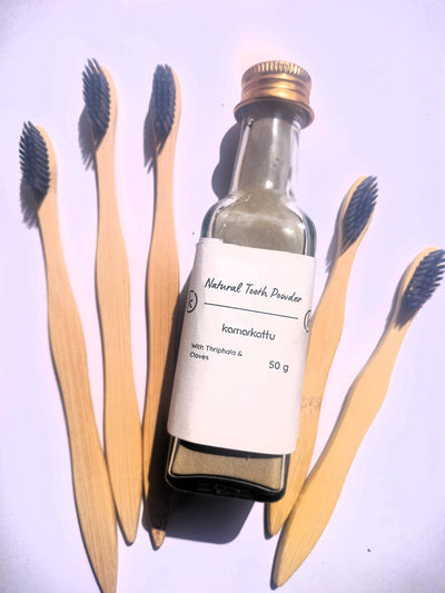 Natural Tooth powder 40g with 2 Bamboo Toothbrushes - Combo Kit – Tooth Cleaning Powder on Brown Living™. SKU: 148 - 07055 - NTP2TB_KK. Img 1.