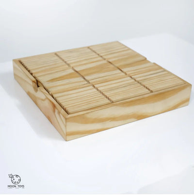 Natural Wooden Tic - Tac - Toe Game – Classic Strategy Board – Wooden Toys on Brown Living™. SKU: tictactoe. Img 3.