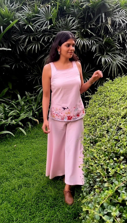 Naturally Dyed Cotton Organic Cotton Hand embroidered Indo - western – Womens Ethnic Sets on Brown Living™. SKU: C2P12XLv2. Img 4.