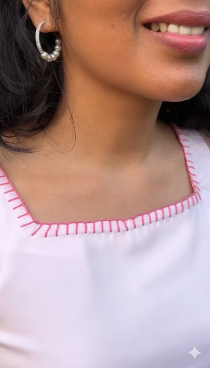 Naturally Dyed Cotton Organic Cotton Hand embroidered Indo - western – Womens Ethnic Sets on Brown Living™. SKU: C2P1S. Img 7.