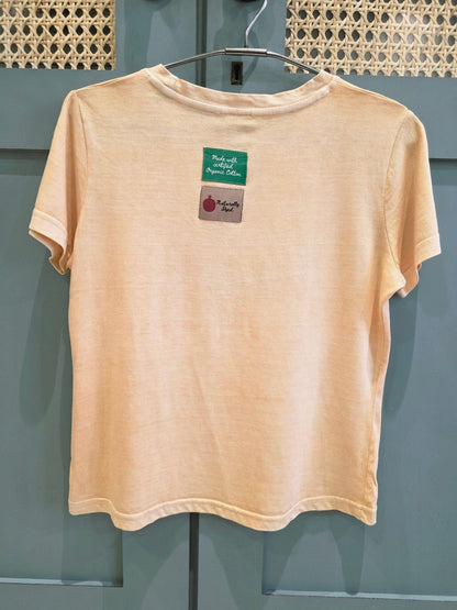 Nature Lover's Naturally Dyed Organic Cotton Tee - Milky Orange – Womens T-Shirt on Brown Living™. SKU: PCETXS. Img 2.