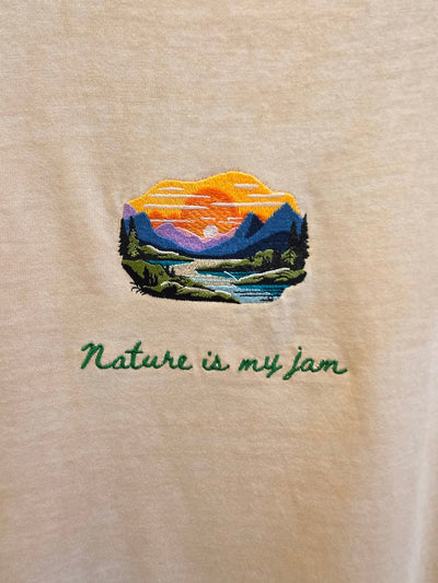 Nature Lover's Naturally Dyed Organic Cotton Tee - Milky Orange – Womens T-Shirt on Brown Living™. SKU: PCETXS. Img 3.