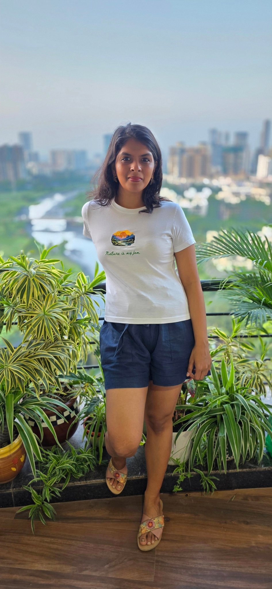 Nature Lover's Organic Cotton Slim Fit T-shirt: Classic White – Womens T-Shirt on Brown Living™. SKU: WETXL. Img 8.