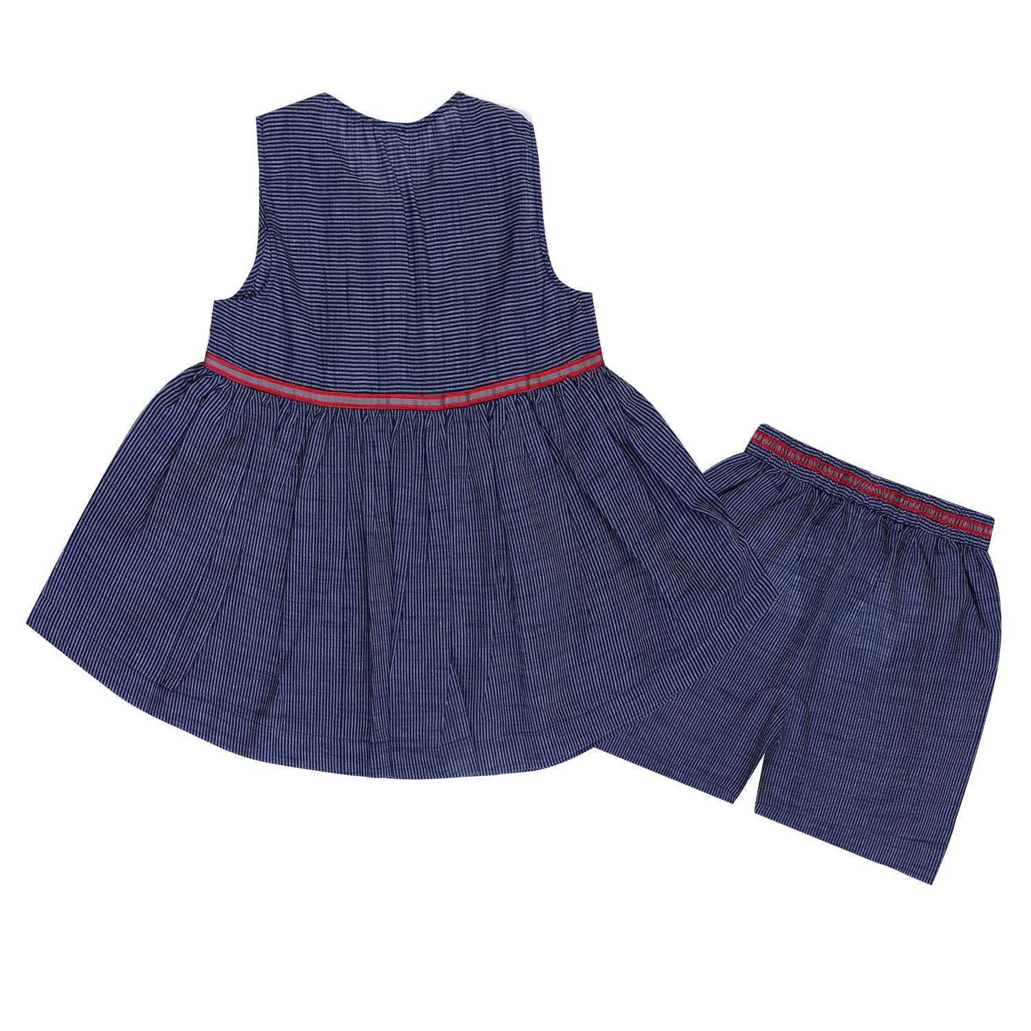 Navy Lace - Up Dress & Shorts Set Regular Fit for Girls – Kids Daywear Sets on Brown Living™. SKU: PG165_1. Img 2.