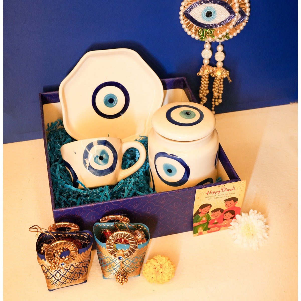 Nazar Suraksha Diwali Box – Protective Festive Gift – Gift Giving on Brown Living™. SKU: GB - 424. Img 1.