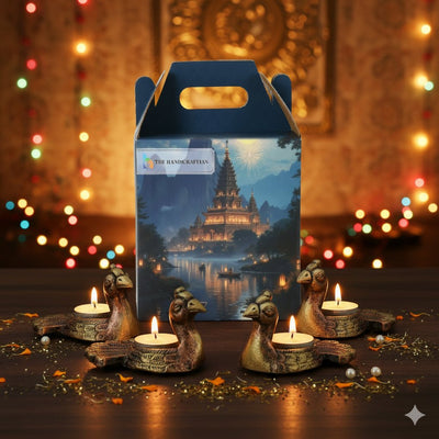 Neck Peacock T - Light Diya Set – Decorative Diya – Home Decor on Brown Living™. SKU: D36. Img 5.