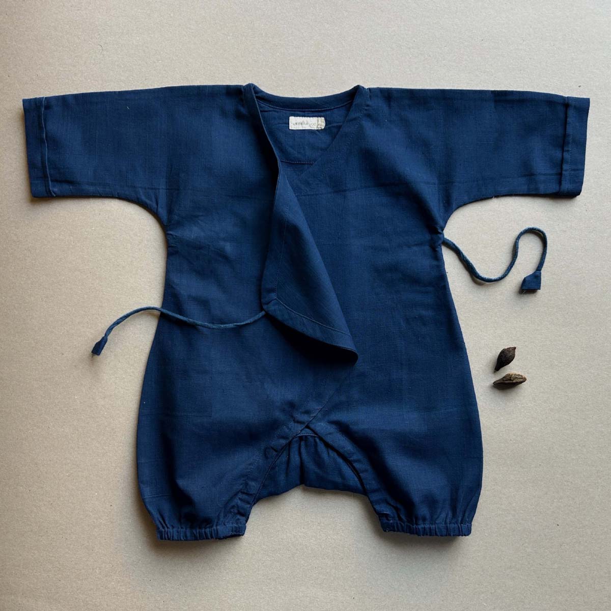 Neel Baby Romper – Kids Onesies on Brown Living™. SKU: AGHBKHROMKHNB. Img 2.