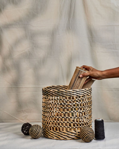 Neel - Multi-Utility Banana Fiber Basket – Baskets & Boxes on Brown Living™. SKU: 013. Img 1.