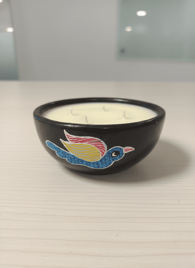 Neel Pakshi 3 - Wick Black Clay Deep | Handcrafted Aromatic Candle – Candles & Fragrances on Brown Living™. SKU: GDBPBCMDMC01. Img 1.