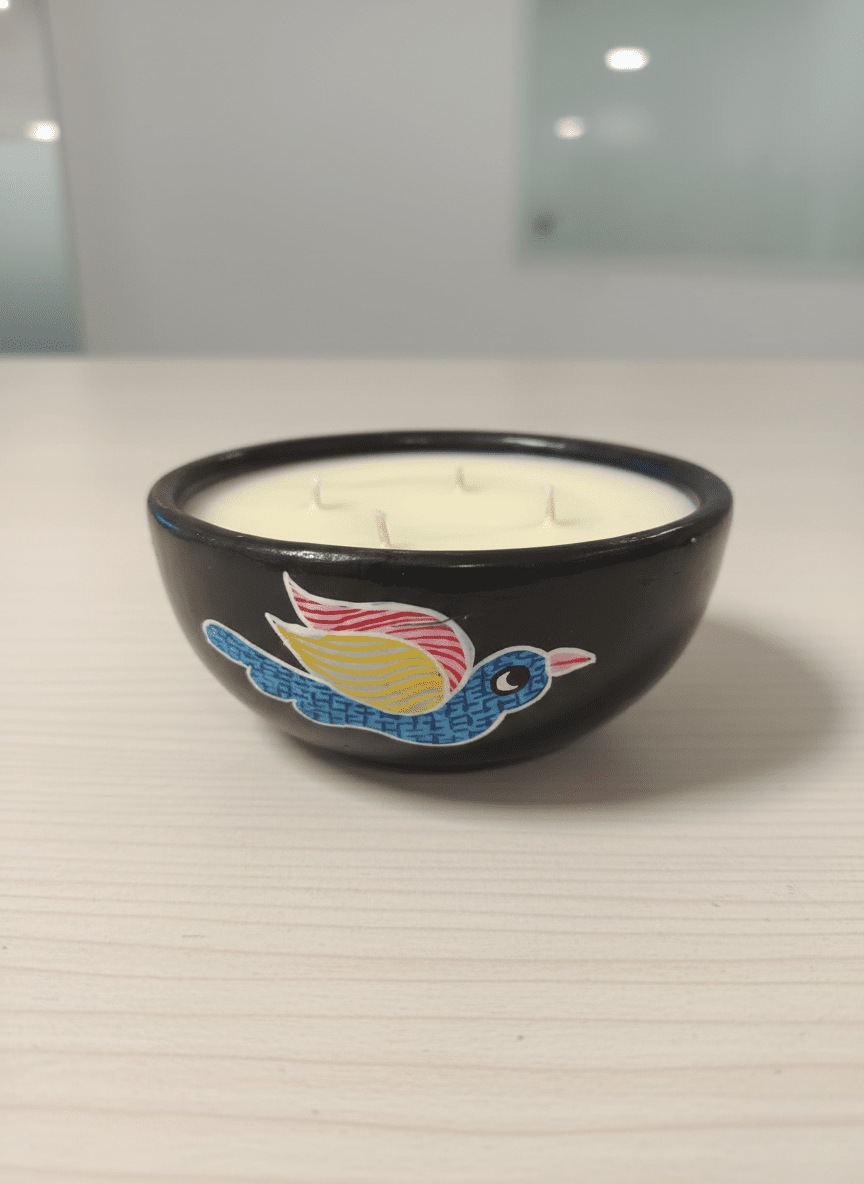 Neel Pakshi 3 - Wick Black Clay Deep | Handcrafted Aromatic Candle – Candles & Fragrances on Brown Living™. SKU: GDBPBCMDMC01. Img 1.